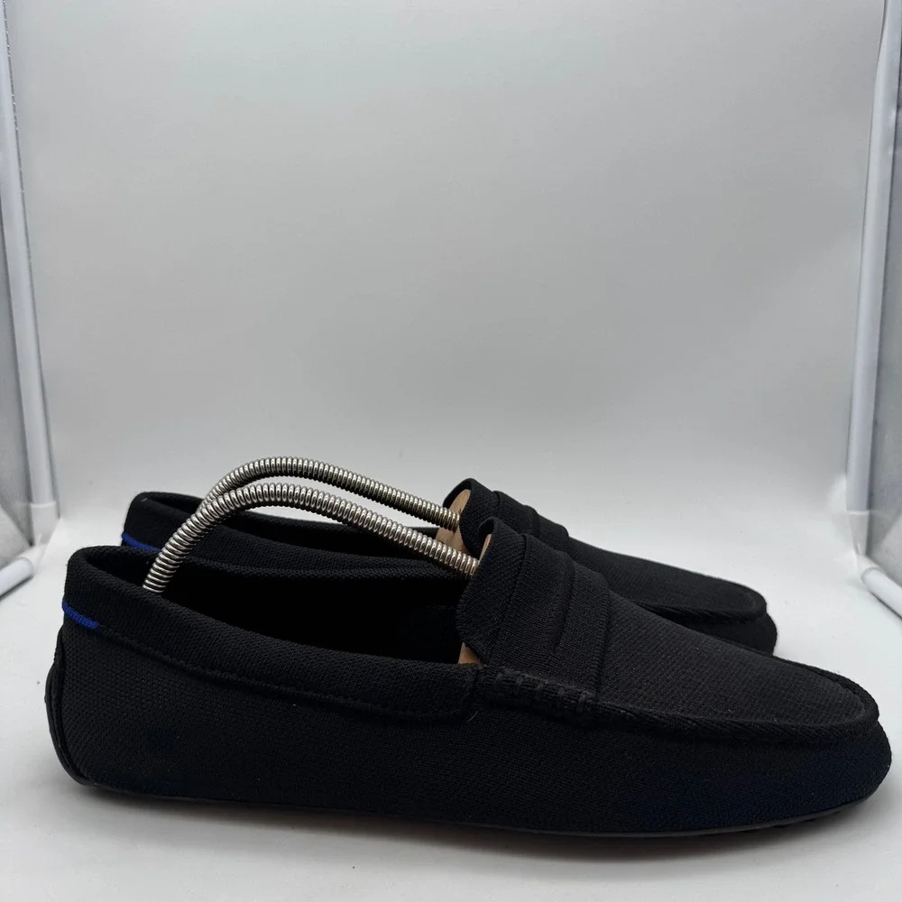 Rothy's Men's The Driver Loafers Black Knit Slip On Shoes‎ Size 11.5